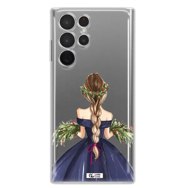 Long Hair Girl Watercolor Samsung S 22 Ultra Clear TPU Case