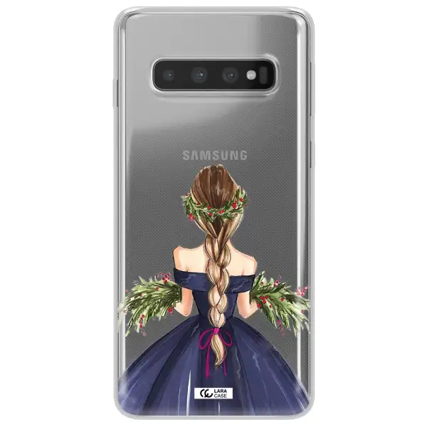Long Hair Girl Watercolor Samsung S10 Plus Clear TPU Case