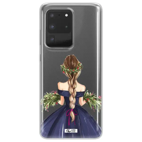 Long Hair Girl Watercolor Samsung S20 Ultra Clear TPU Case