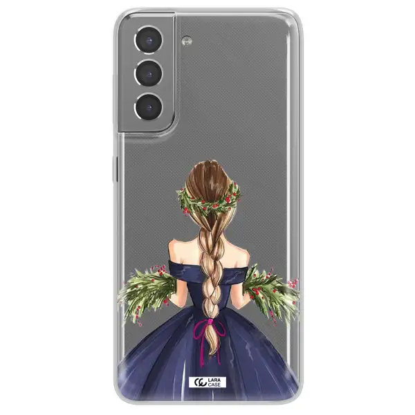 Long Hair Girl Watercolor Samsung S21 Clear TPU Case