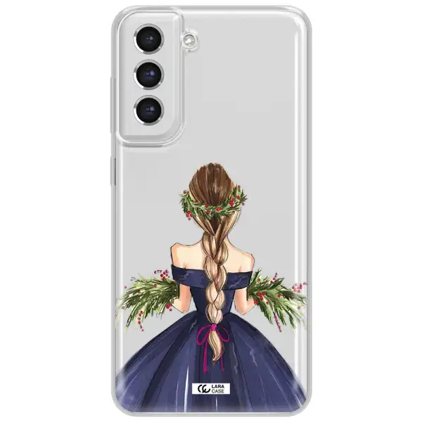 Long Hair Girl Watercolor Samsung S21 Fe Clear Tpu Case