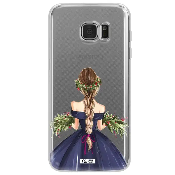 Long Hair Girl Watercolor Samsung S7 Edge Clear TPU Case