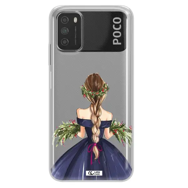 Long Hair Girl Watercolor Xiaomi Poco M3 Clear TPU Case