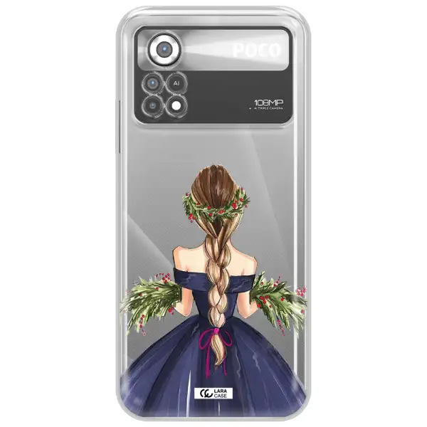 Long Hair Girl Watercolor Xiaomi Poco X4 Pro Clear TPU Case