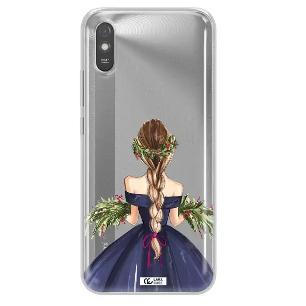 Long Hair Girl Watercolor Xiaomi Redmi 9A Clear TPU Case