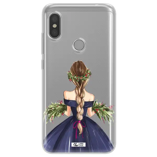 Long Hair Girl Watercolor Xiaomi Redmi Note 6 Pro Clear TPU Case
