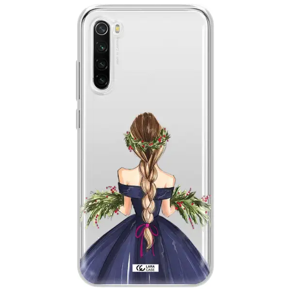 Long Hair Girl Watercolor Xiaomi Redmi Note 8T Clear Tpu Case