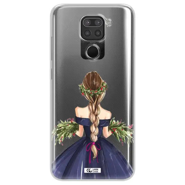 Long Hair Girl Watercolor Xiaomi Redmi Note 9 Clear TPU Case