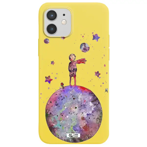 Little Prince Night Apple iPhone 12 Silicone canary yellow Case