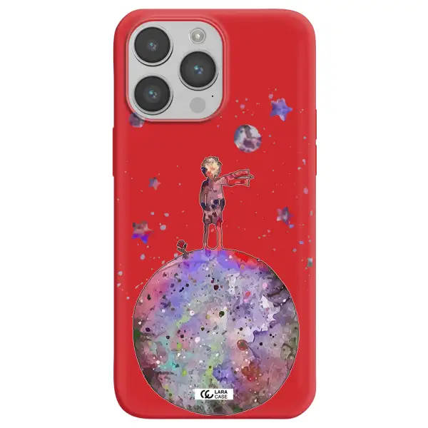 Little Prince Night Apple iPhone 14 pro Silicone Imperial Red Case