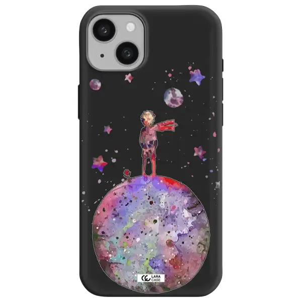 Little Prince Night Apple iphone 15 plus Silicone black Case