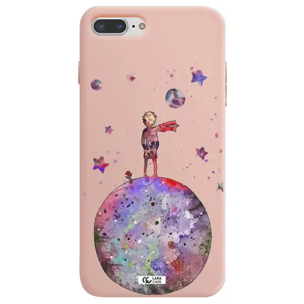 Little Prince Night Apple iPhone 8 plus Silicone pastel pink Case