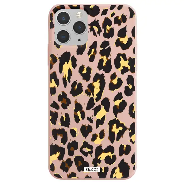 Leopard Print Apple iPhone 11 pro max Silicone pastel pink Case