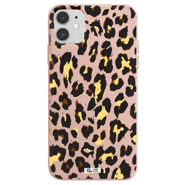 Leopard Print Apple iPhone 11 Silicone pastel pink Case