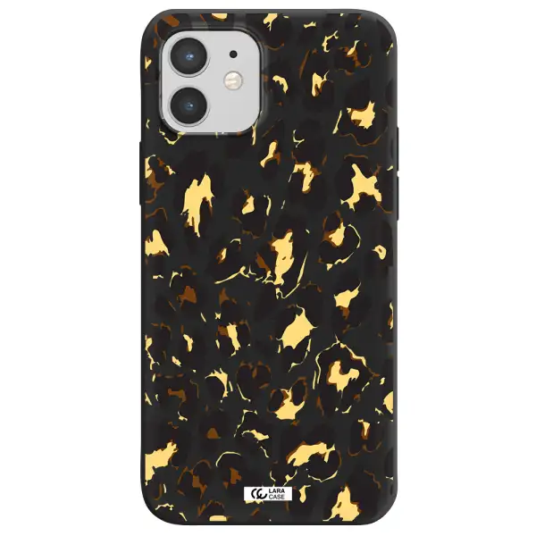 Leopard Print Apple iPhone 12 mini Silicone black Case