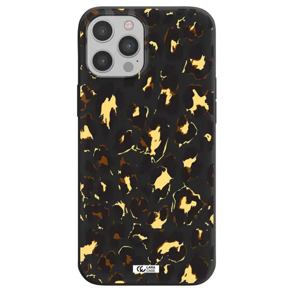 Leopard Print Apple iPhone 12 pro max Silicone black Case
