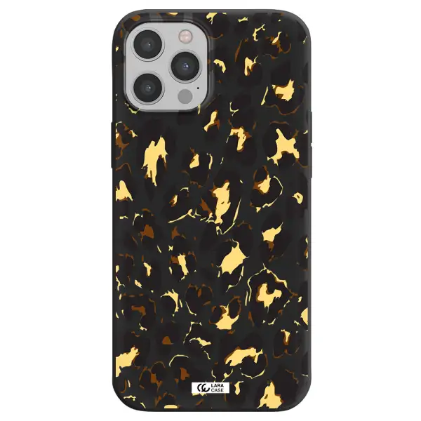 Leopard Print Apple iPhone 12 pro Silicone black Case