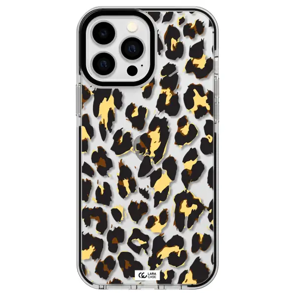 Leopard Print Apple iPhone 13 Pro Max impact black border Case