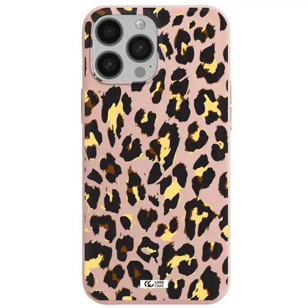 Leopard Print Apple iPhone 13 Pro Silicone pastel pink Case