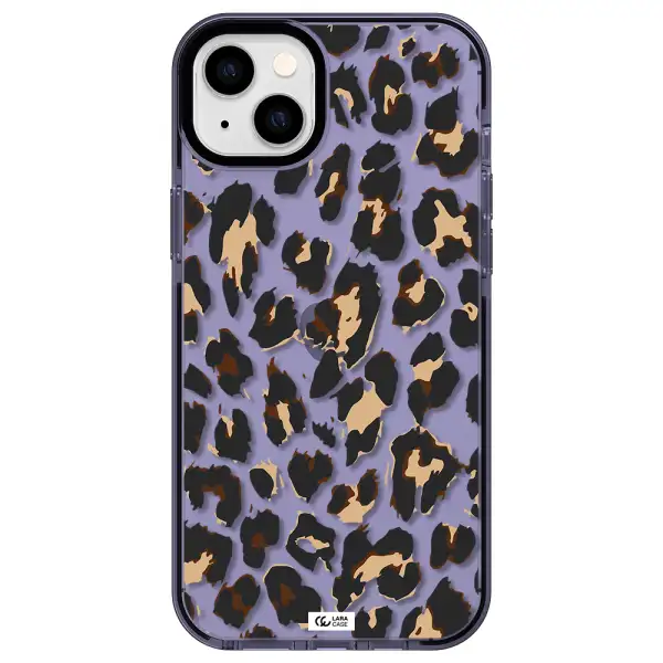 Leopard Print Apple iPhone 14 plus impact Lilac Case