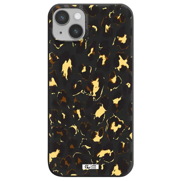 Leopard Print Apple iPhone 14 plus Silicone black Case