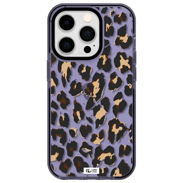 Leopard Print Apple iPhone 14 pro impact Lilac Case