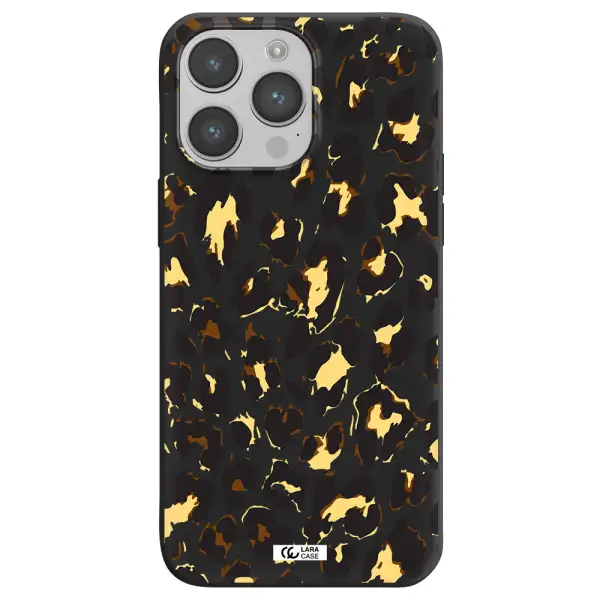 Leopard Print Apple iPhone 14 pro Silicone black Case
