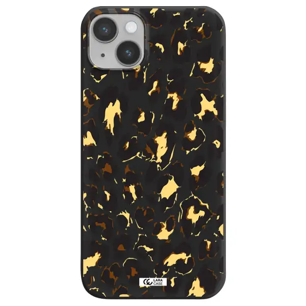 Leopard Print Apple iPhone 14 Silicone black Case