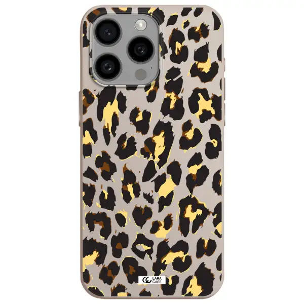 Leopard Print Apple Iphone 15 Pro max Silicone Stone Case