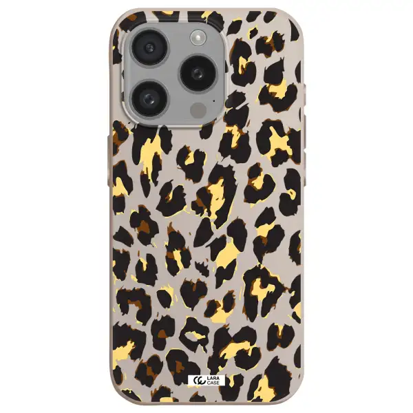 Leopard Print Apple Iphone 15 Pro Silicone Stone Case