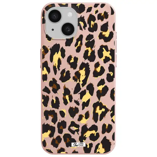 Leopard Print Apple Iphone 15 Silicone Pastel Pink Case