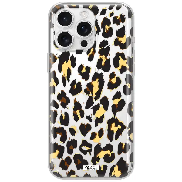 Leopard Print Apple Iphone 16 Pro Max Clear Tpu Case