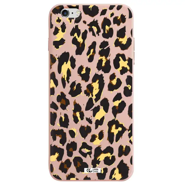 Leopard Print Apple iPhone 6 plus Silicone pastel pink Case