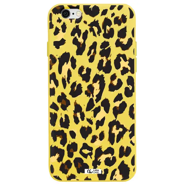 Leopard Print Apple iPhone 6 Silicone canary yellow Case