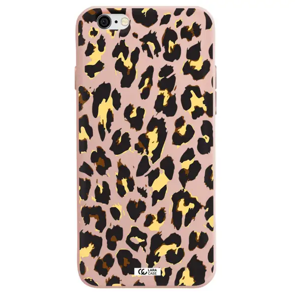 Leopard Print Apple iPhone 6 Silicone pastel pink Case