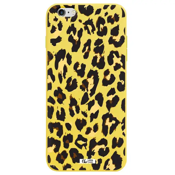 Leopard Print Apple iPhone 6S Silicone canary yellow Case