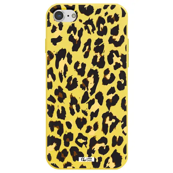 Leopard Print Apple iPhone 7 Silicone canary yellow Case