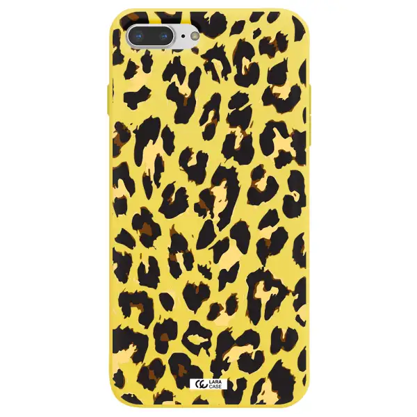 Leopard Print Apple iPhone 8 plus Silicone canary yellow Case
