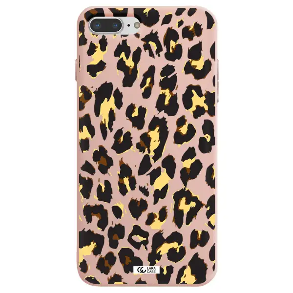 Leopard Print Apple iPhone 8 plus Silicone pastel pink Case