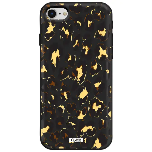 Leopard Print Apple iPhone se 2020 Silicone black Case