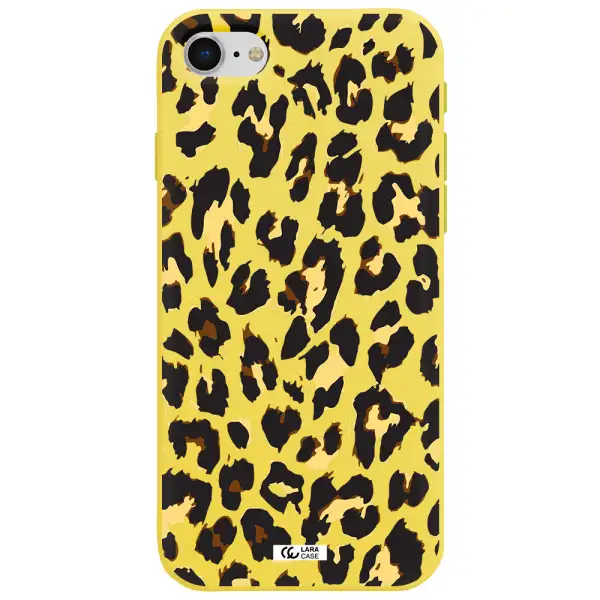 Leopard Print Apple iPhone se 2020 Silicone canary yellow Case