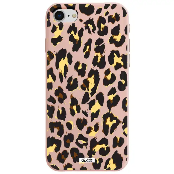 Leopard Print Apple iPhone se 2020 Silicone pastel pink Case