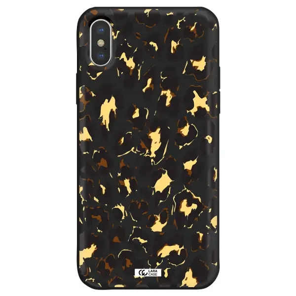 Leopard Print Apple iPhone X Silicone black Case