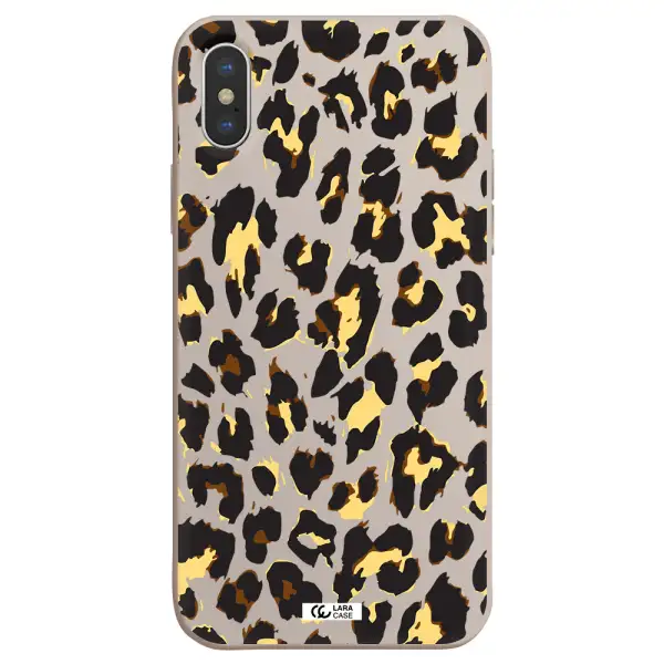 Leopard Print Apple iPhone X Silicone Stone Case
