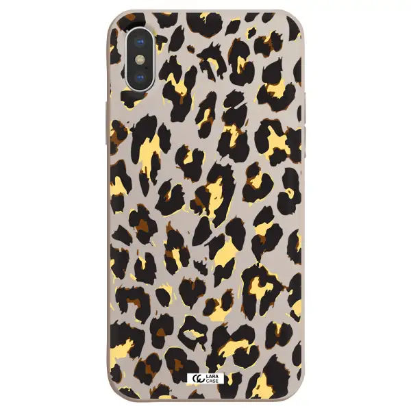 Leopard Print Apple iPhone XS Silicone Stone Case