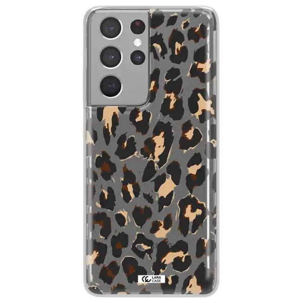Leopard Print Samsung S21 Ultra Clear TPU Case
