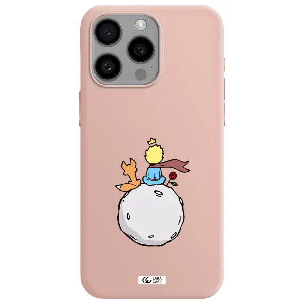 Le Petit Prince Apple Iphone 15 Pro max Silicone pastel pink Case