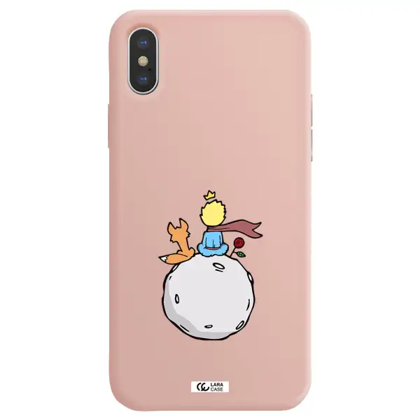 Le Petit Prince Apple iPhone XS Silicone pastel pink Case