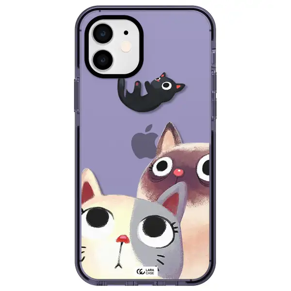 Falling Kitten Watercolor Apple iPhone 11 impact Lilac Case