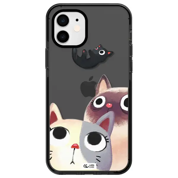 Falling Kitten Watercolor Apple iPhone 11 impact Smoke Black Case